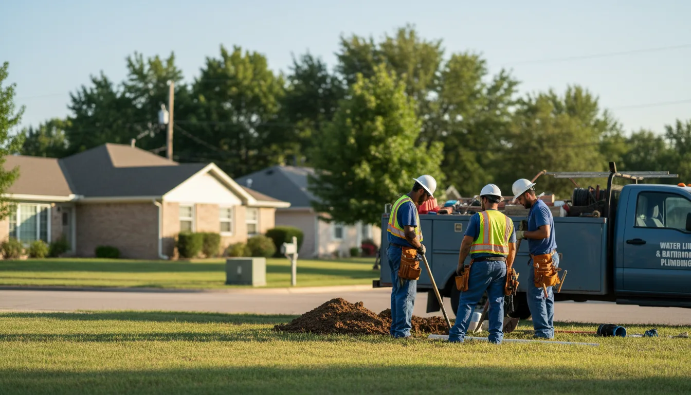 Residential water line and bathroom plumbing service in Emmaus, PA